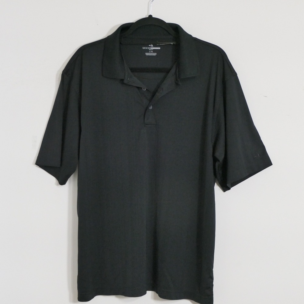 Grand Slam Mens Polo L Black Tonal Stripe Performance Sporty Gorpcore Minimalist